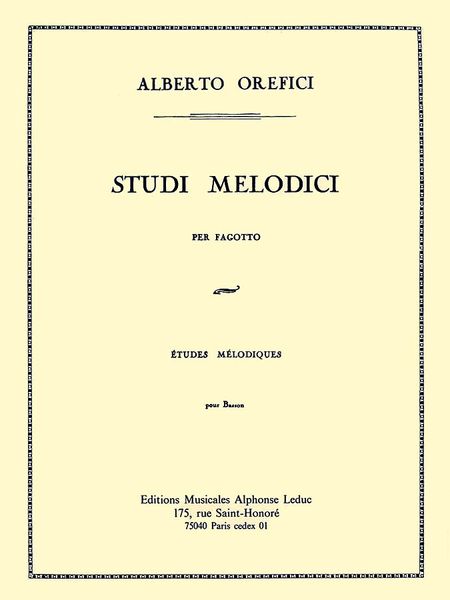 Studi Melodici : Pour Basson.