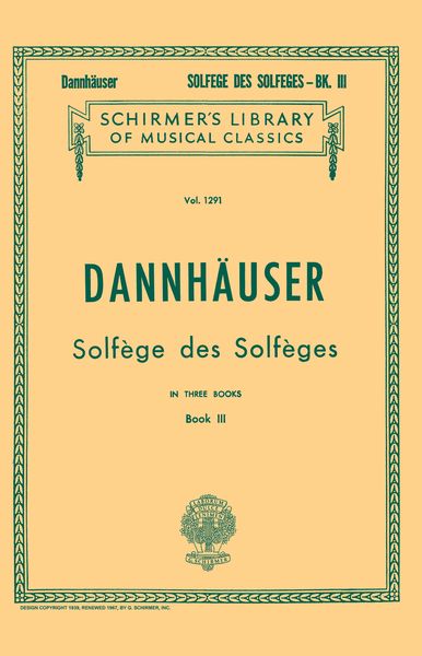 Solfege Des Solfeges, Book 3.
