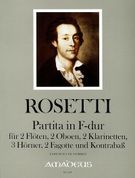 Partita In F-Dur [rwv B18] : Für 2 Flöten, 2 Oboen, 2 Klarinetten, 3 Hörner, 2 Fagotte & Kontrabass.