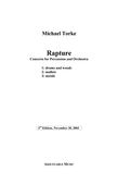 Rapture : Concerto For Percussion and Orchestra / 3rd Edition, November 2003.