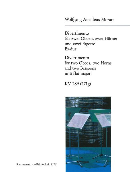 Divertimento No. 16, K. 289 In Eb Major : For Two Oboes, Two Horns And Two Bassoons.