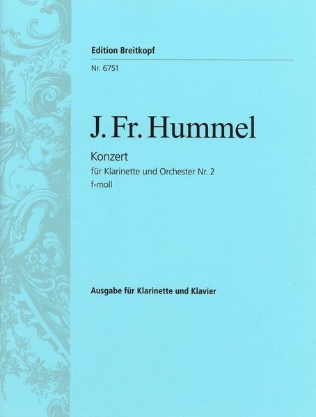 Clarinet Concerto No. 2 In F Minor : reduction For Clarinet and Piano.