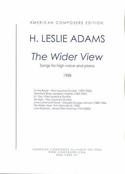 Wider View : For High Voice and Piano.