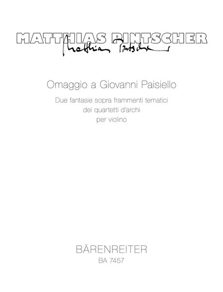 Omaggio A Giovanni Paisiello.
