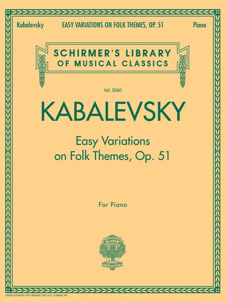 Easy Variations On Folk Themes, Op. 51 : For Piano.