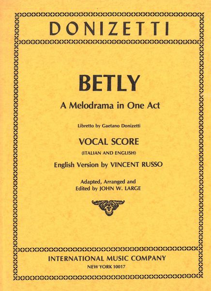 Betly : Opera In One Act.