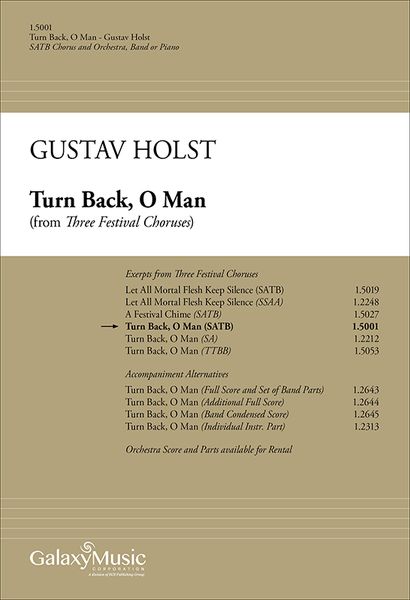 Turn Back, O Man : For SATB Chous and Keyboard.