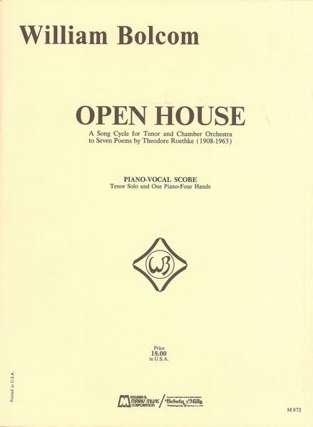 Open House : For Tenor and Orchestra - reduction For Tenor and Two Pianos.