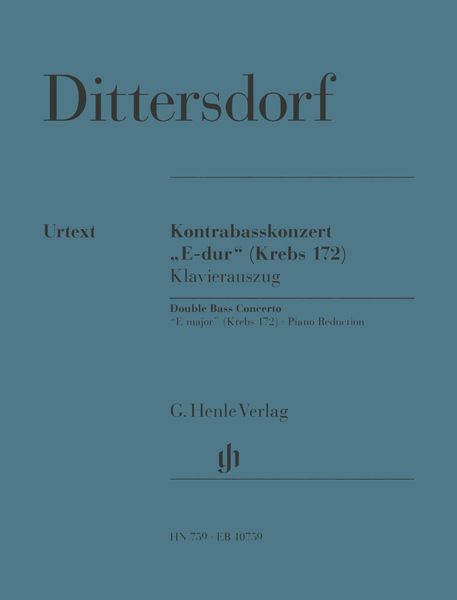 Double Bass Concerto In E Major (Krebs 172) / Reduction For Bass And Piano.