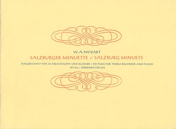 Salzburger Menuette, K. 65a : For Recorder and Piano.