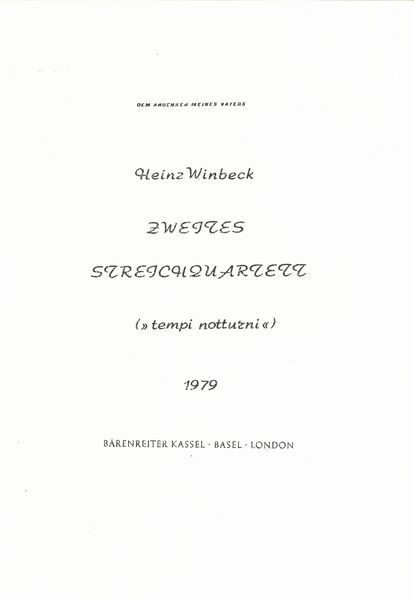 Zweites Streichquartett (Tempi Notturni).