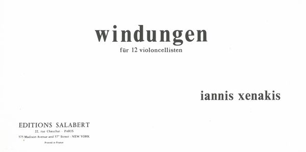 Windungen : For 12 Cellos.