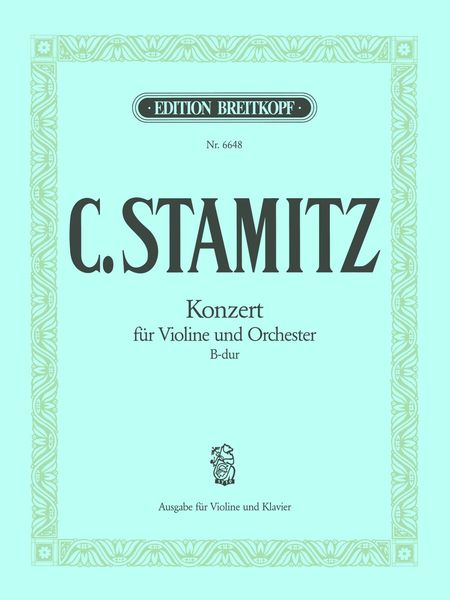 Konzert B-Dur : For Violin and Orchestra - Piano reduction.