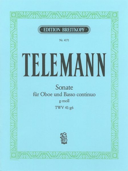Sonate G-Moll : For Oboe and Continuo.