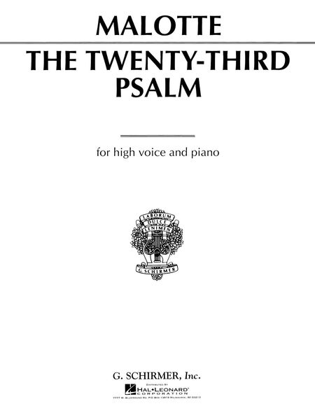 23rd Psalm : For High Voice.