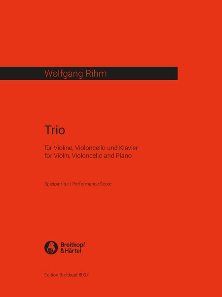 Trio : For Violin, Cello and Piano (1972).