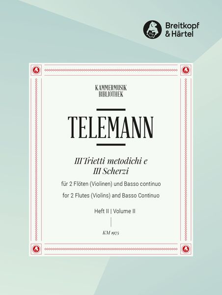 3 Trietti Metodichi E 3 Scherzi : For Two Flutes (Or Violins) and Continuo - No. 2.
