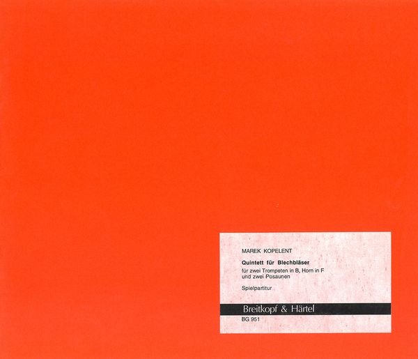 Quintett : For Two Trumpets, Horn and Two Trombones (1972).