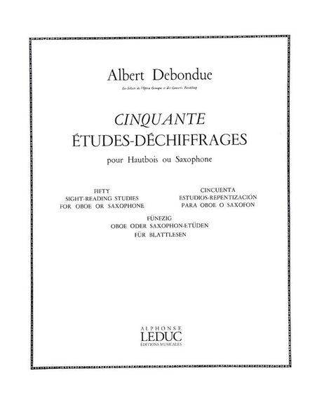 50 Etudes-Dechiffrages Hautbois Ou Saxophone.