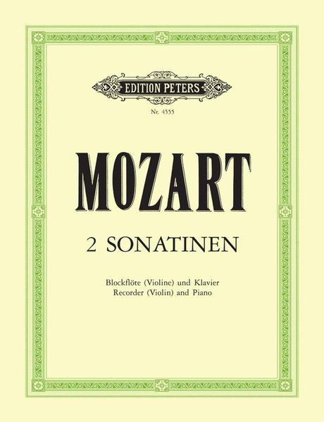 Zwei Sonatinen : Für Alt-Blockflöte und Klavier (Cembalo).