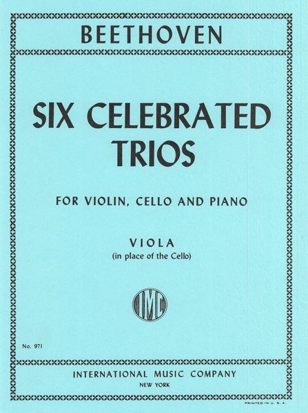 Six Celebrated Trios : Viola Part To Replace Violoncello Part.