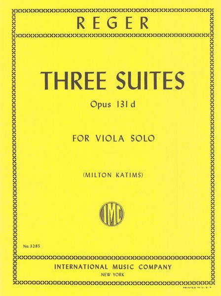 Three Suites, Op. 131d : For Viola Solo (Katims).