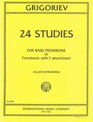Twenty Four Studies : For Bass Trombone Or Trombone With F Attachment (Ostrander).