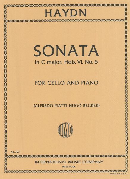 Sonata In C Major (Hob. VI, No. 6) : For Violoncello and Piano (Piatti).