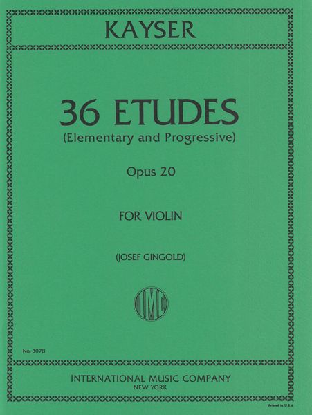 36 Studies, Op. 20 : For Violin Solo (Gingold).