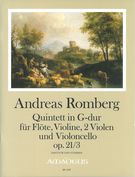 Quintett G-Dur, Op. 21/3 : Für Flöte, Violine, 2 Violen Und Violoncello / Ed. By Bernhard Päuler.