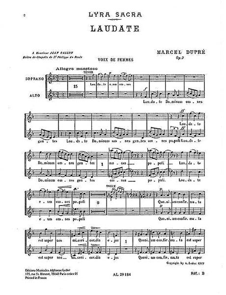 Laudate, Op. 9 No. 4 : For Soprano and Alto Voices.