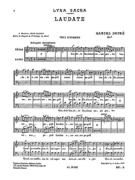 Laudate, Op. 9 No. 4 : For Tenor and Bass Voices.