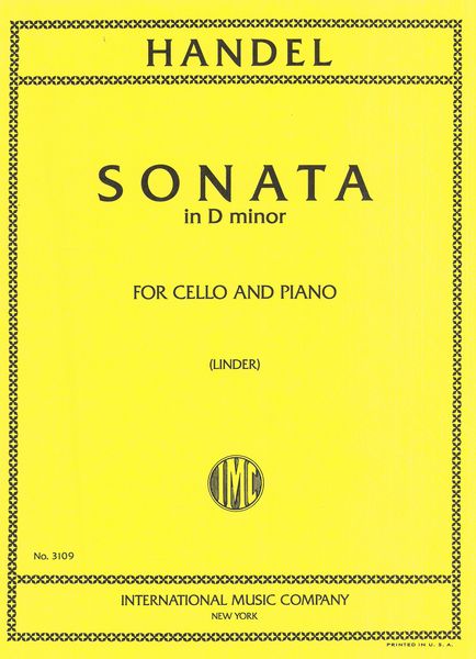 Sonata In D Minor : For Violoncello and Piano (Lindner).