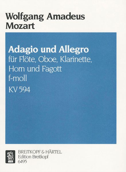 Adagio and Allegro In F Minor, K. 594 For A Mechancial Organ : Arrangement For Wind Quintet.