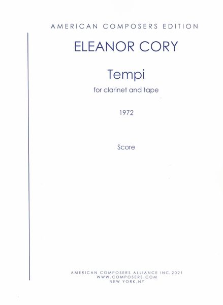 Tempi : For Clarinet and Tape.