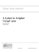 Letter To Avigdor : For Violin Solo (1989/1999).