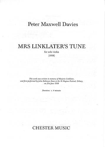 Mrs. Linklater's Tune : For Solo Violin (1998).