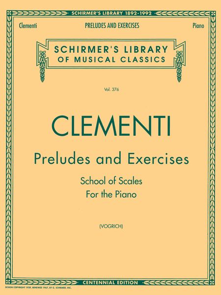 Preludes and Exercises For Piano / ed. and Fingered by Max Vogrich.