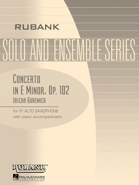 Concerto In E Minor, Op.102 : For Eb Alto Saxophone and Piano.