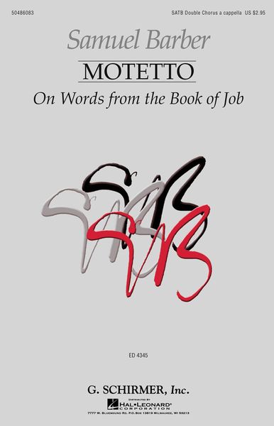 Motetto On Words From The Book Of Job : For SATB Double Chorus A Cappella / ed. Harold Rosenbaum.