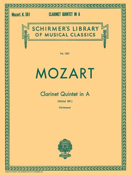 Quintet In A : Clarinet & Strings.