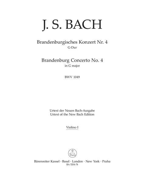 Brandenburg Concerto No. 4 In G Major, BWV 1049.