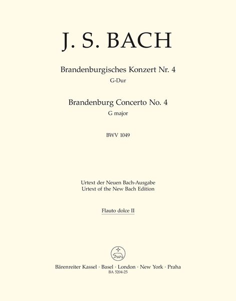 Brandenburg Concerto No. 4 In G Major, BWV 1049 : Flute Solo 2 Part.
