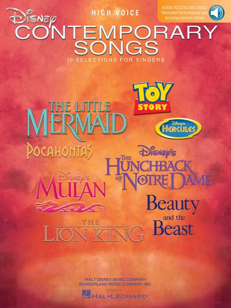 Disney Contemporary Songs : 10 Selections For Singers / High Voice.