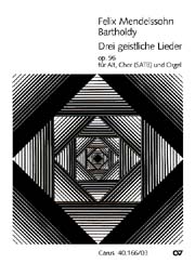 Drei Geistliche Lieder, Op. 96 : For Alto Or Mezzo Solo, Mixed Choir and Organ.