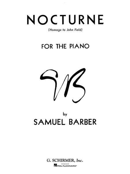 Nocturne, Op. 33 - Homage To John Fields : For Piano.