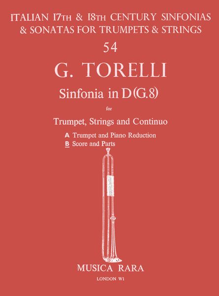 Sinfonia In D (G. 8) : For Trumpet, Strings and Continuo.