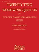 Twenty Two Woodwind Quintets : Clarinet Part Only.