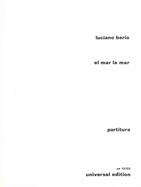 Mar la Mar : Per Soprano, Mezzosoprano E Sette Strumenti.