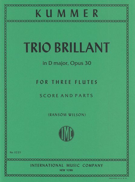 Trio Brillant In D Major, Op. 30 : For Three Flutes.